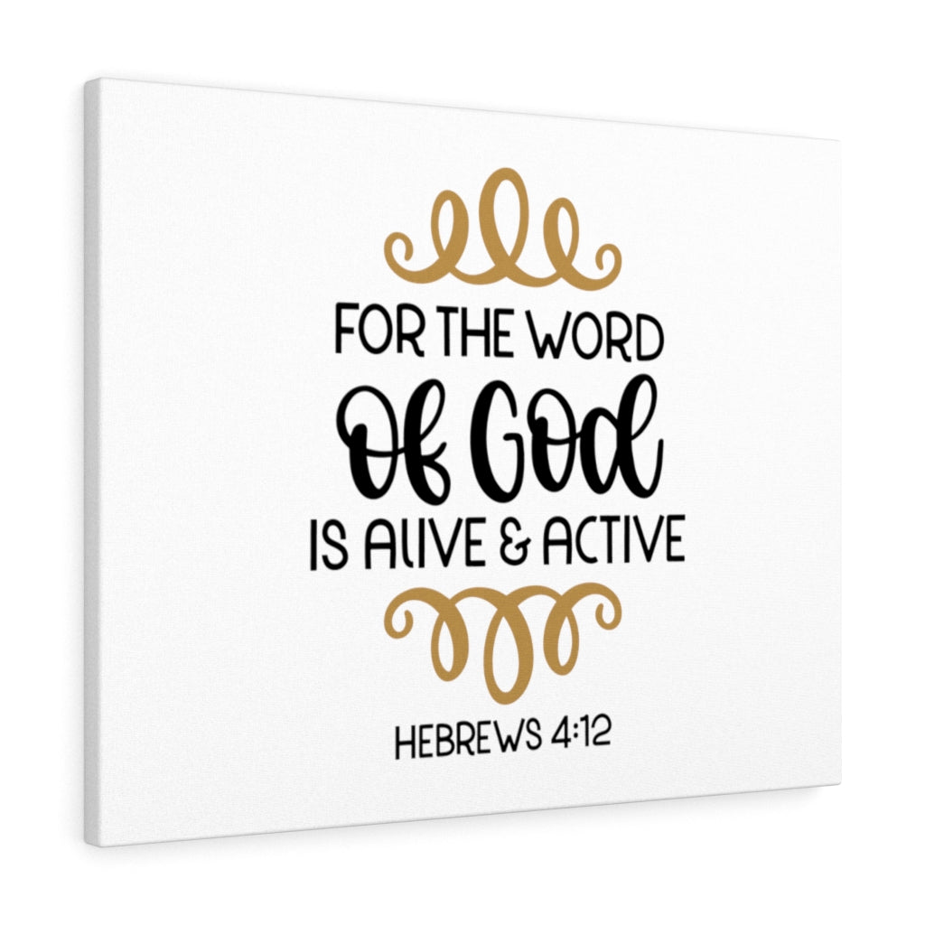 The Word Of God Hebrews 4:12 Bible Verse Canvas Christian Wall Art Ready to Hang Unframed-Express Your Love Gifts