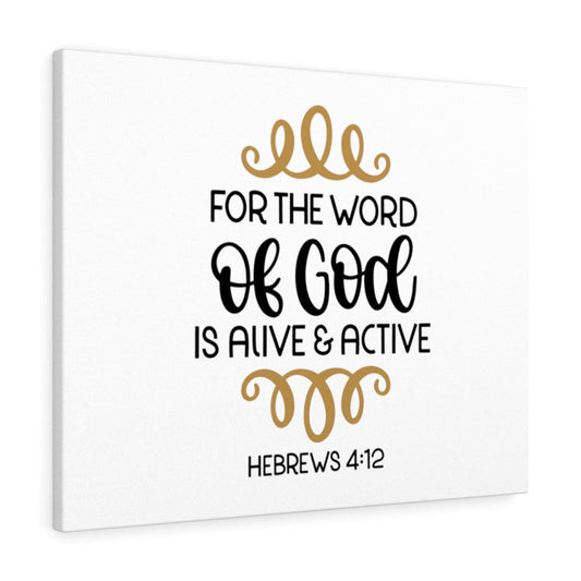 The Word Of God Hebrews 4:12 Bible Verse Canvas Christian Wall Art Ready to Hang Unframed-Express Your Love Gifts