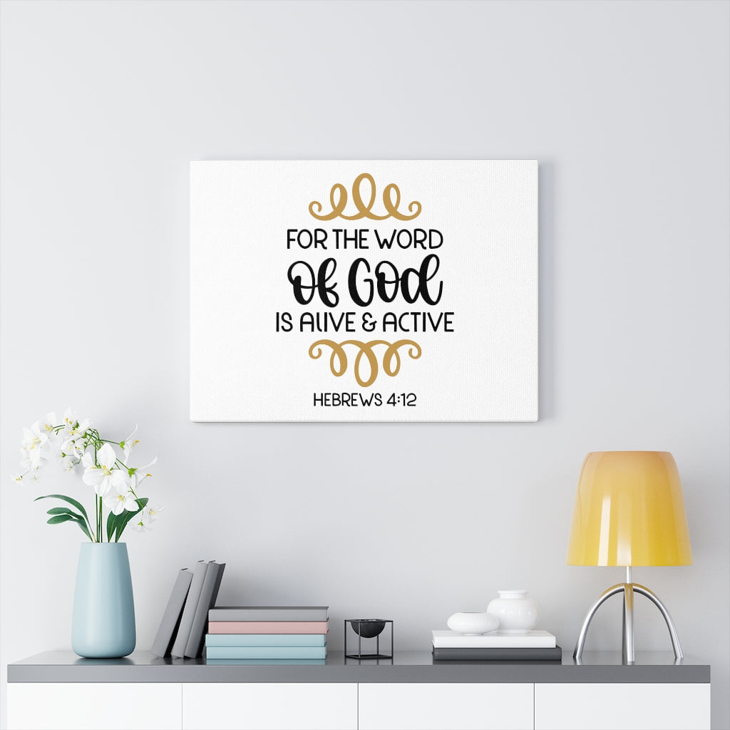 Scripture Walls The Word Of God Hebrews 4:12 Bible Verse Canvas Christian Wall Art Ready to Hang Unframed-Express Your Love Gifts