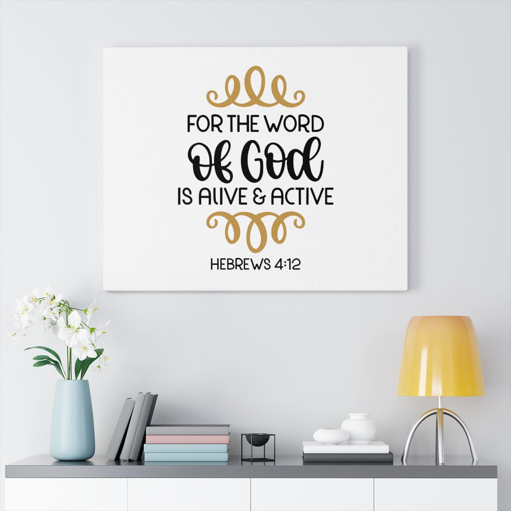 Scripture Walls The Word Of God Hebrews 4:12 Bible Verse Canvas Christian Wall Art Ready to Hang Unframed-Express Your Love Gifts