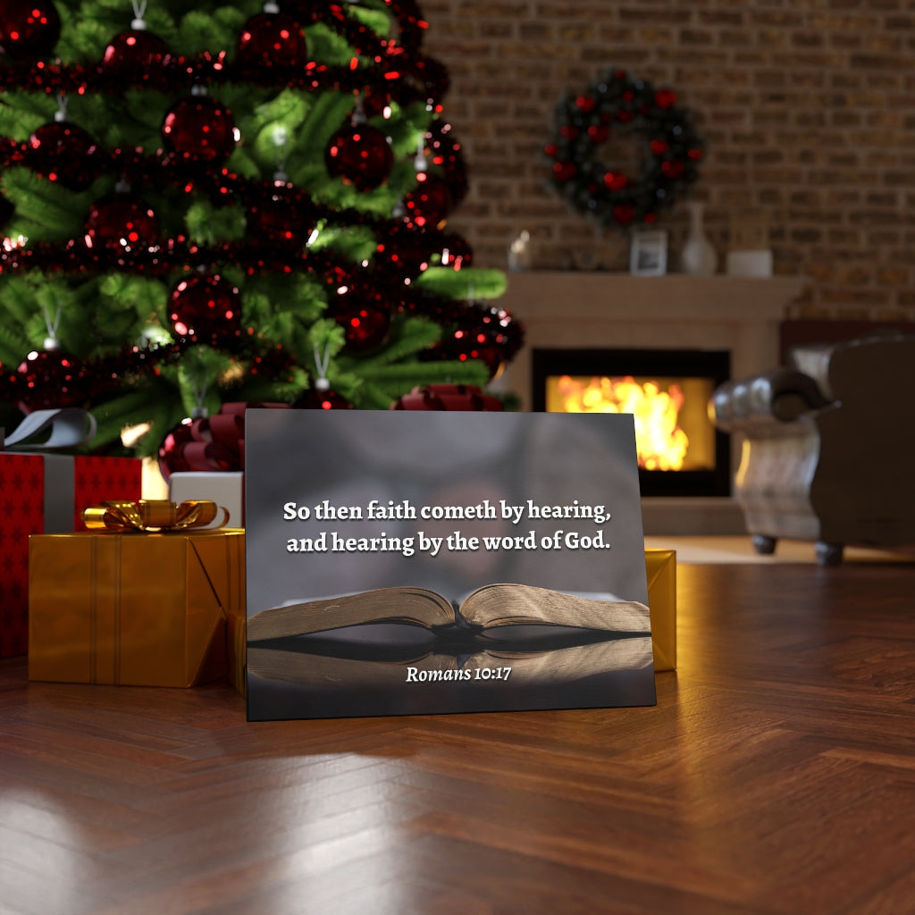 The Word Romans 10:17 Bible Verse Canvas Christian Wall Art Ready to Hang Unframed-Express Your Love Gifts