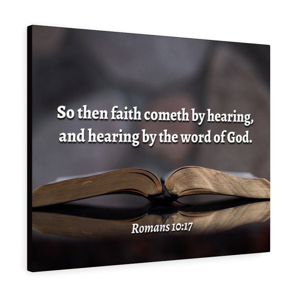 The Word Romans 10:17 Bible Verse Canvas Christian Wall Art Ready to Hang Unframed-Express Your Love Gifts