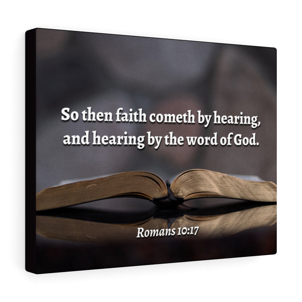 The Word Romans 10:17 Bible Verse Canvas Christian Wall Art Ready to Hang Unframed-Express Your Love Gifts