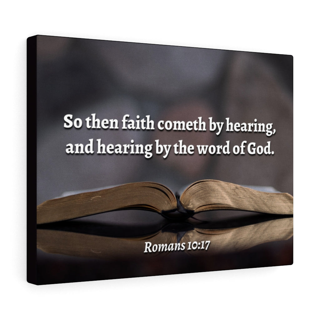The Word Romans 10:17 Bible Verse Canvas Christian Wall Art Ready to Hang Unframed-Express Your Love Gifts