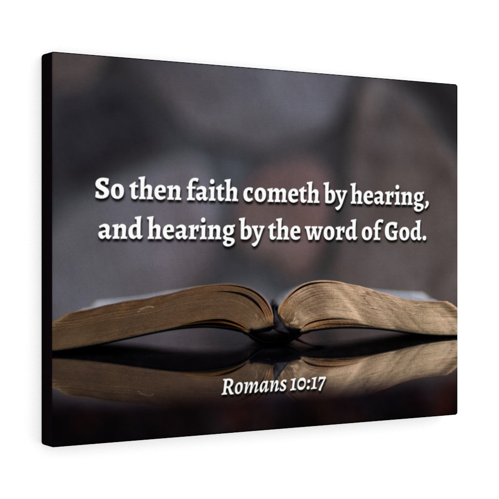 The Word Romans 10:17 Bible Verse Canvas Christian Wall Art Ready to Hang Unframed-Express Your Love Gifts