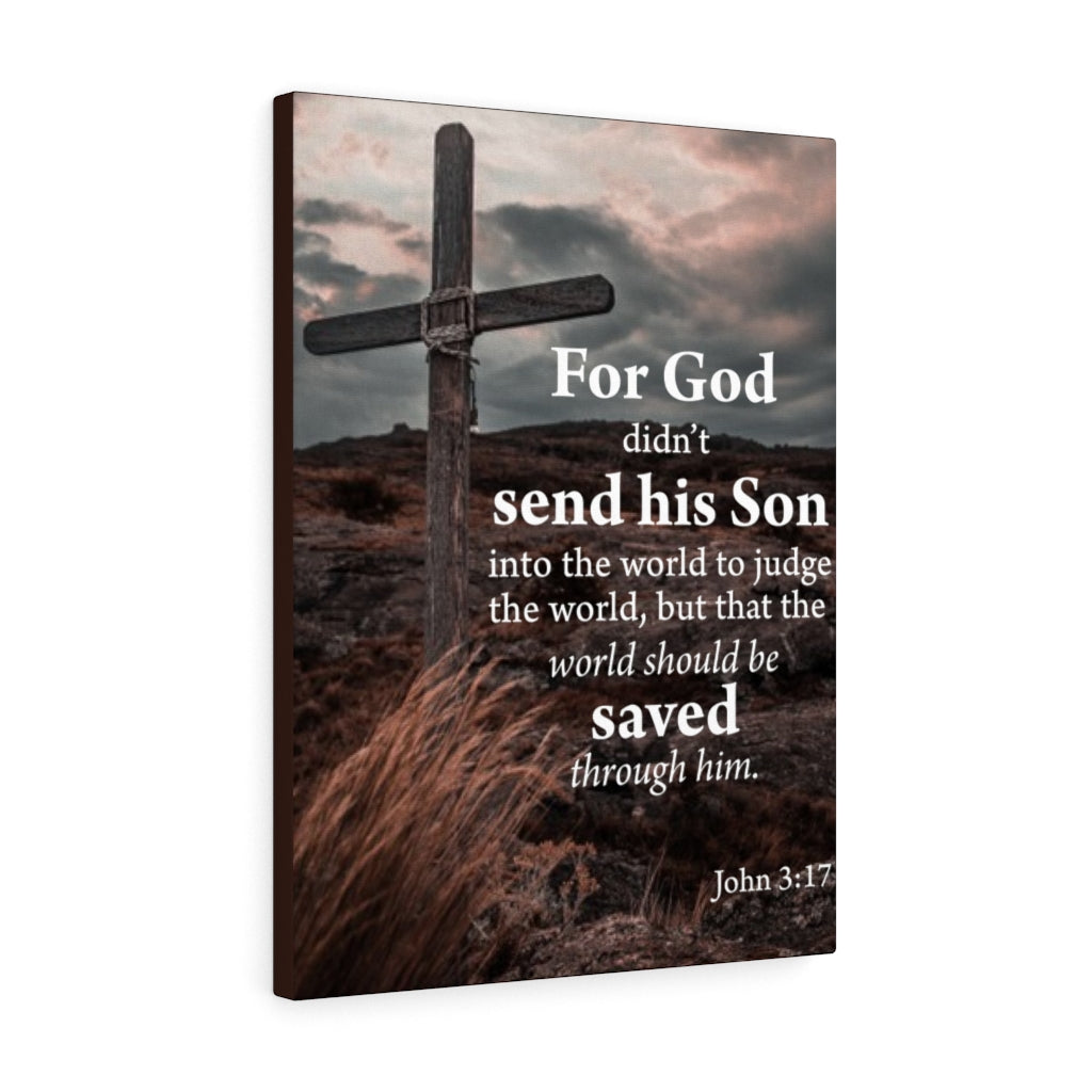 Scripture Walls The World Should Be Saved John 3:17 Scripture Wall Art Christian Home Decor Unframed-Express Your Love Gifts
