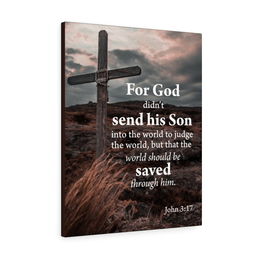 Scripture Walls The World Should Be Saved John 3:17 Scripture Wall Art Christian Home Decor Unframed-Express Your Love Gifts