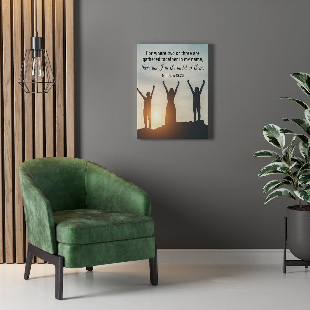 Scripture Walls There Am I in The Midst of Them Matthew 18:20 Wall Art Christian Home Decor Unframed-Express Your Love Gifts