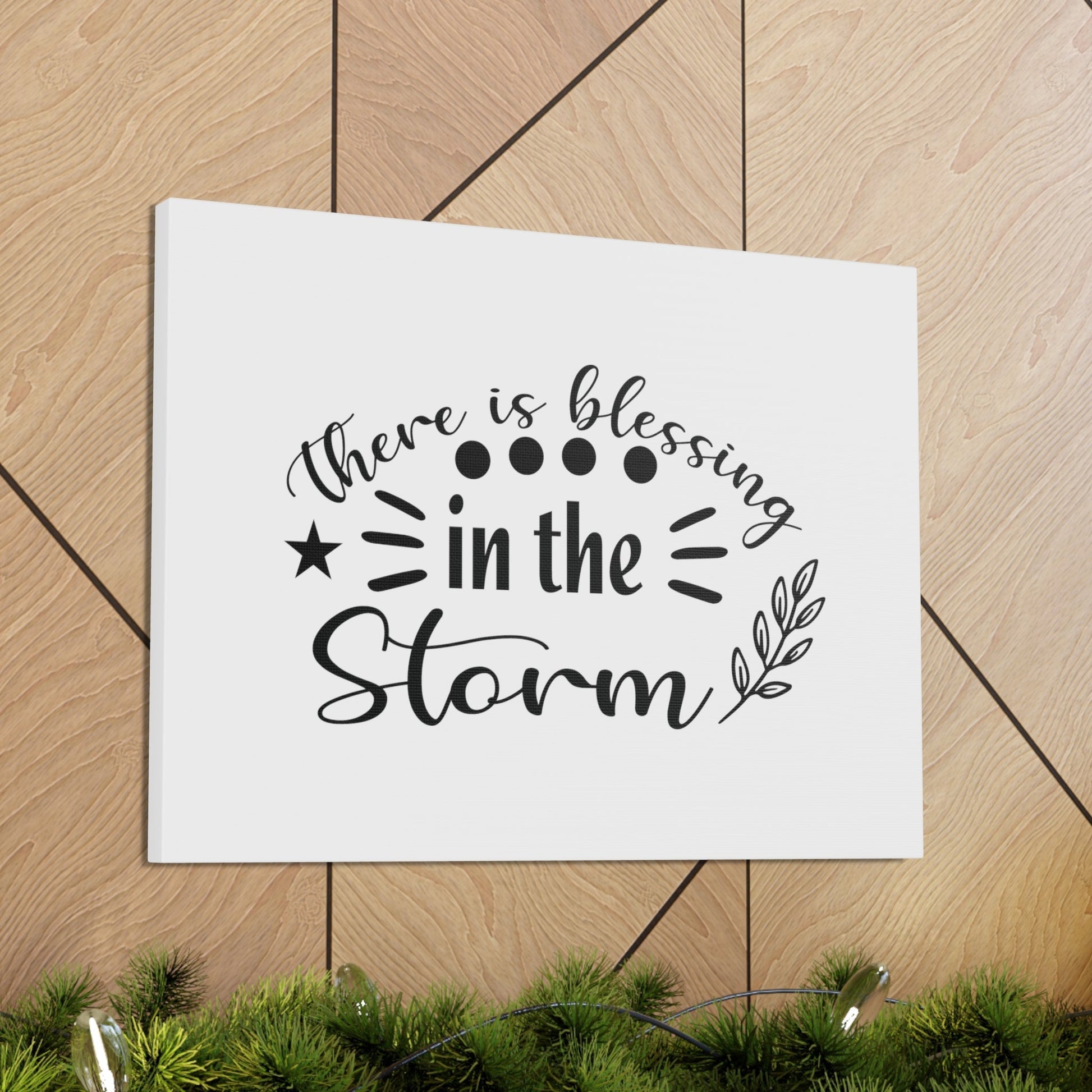 There Is Blessing In The Storm Ephesians 5:20 Christian Wall Art Bible Verse Print Ready to Hang Unframed-Express Your Love Gifts