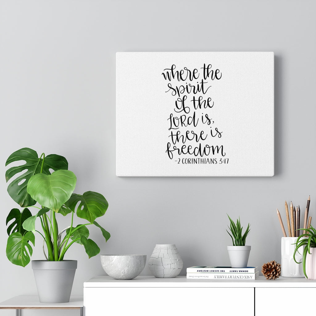 There Is Freedom 2 Corinthians 3:17 Bible Verse Canvas Christian Wall Art Ready to Hang Unframed-Express Your Love Gifts