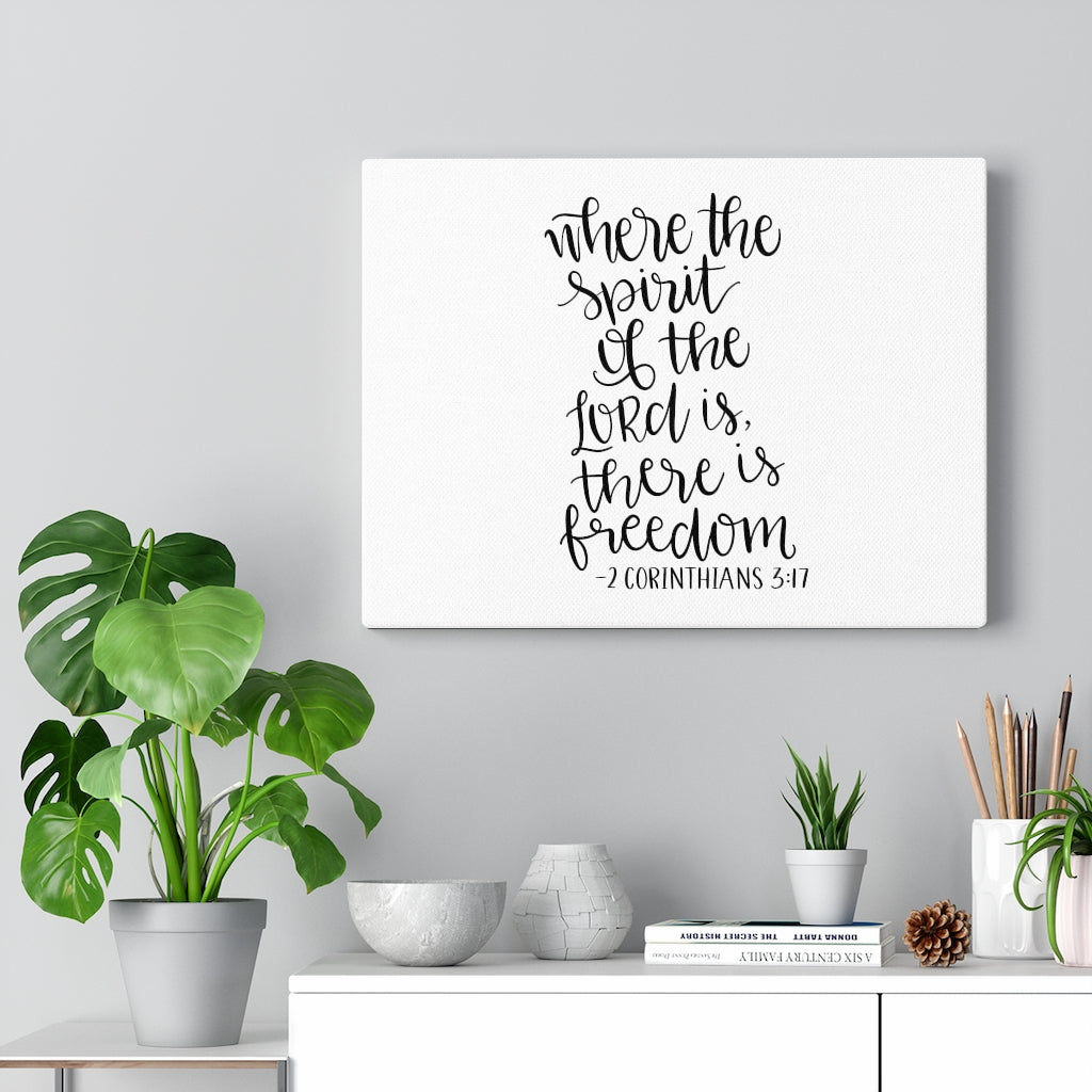 There Is Freedom 2 Corinthians 3:17 Bible Verse Canvas Christian Wall Art Ready to Hang Unframed-Express Your Love Gifts
