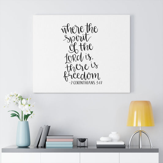 There Is Freedom 2 Corinthians 3:17 Bible Verse Canvas Christian Wall Art Ready to Hang Unframed-Express Your Love Gifts