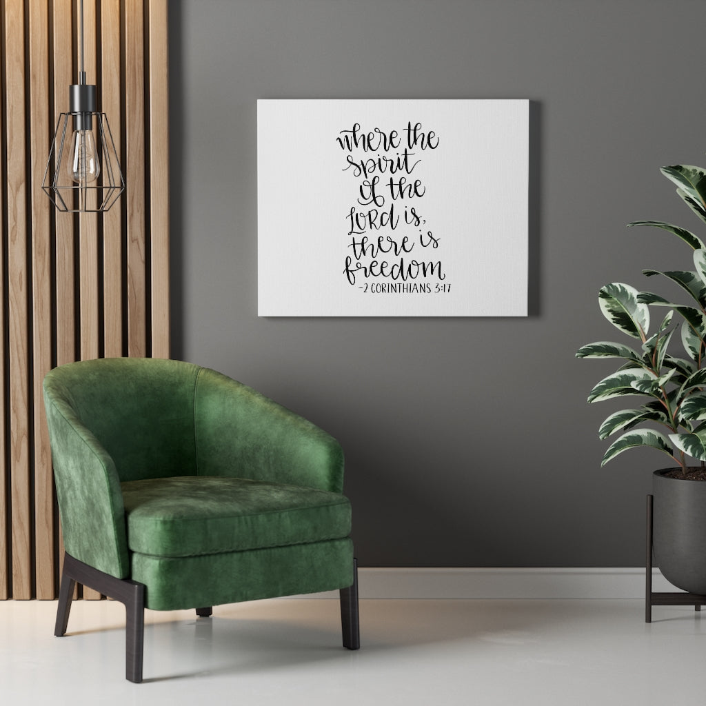 There Is Freedom 2 Corinthians 3:17 Bible Verse Canvas Christian Wall Art Ready to Hang Unframed-Express Your Love Gifts