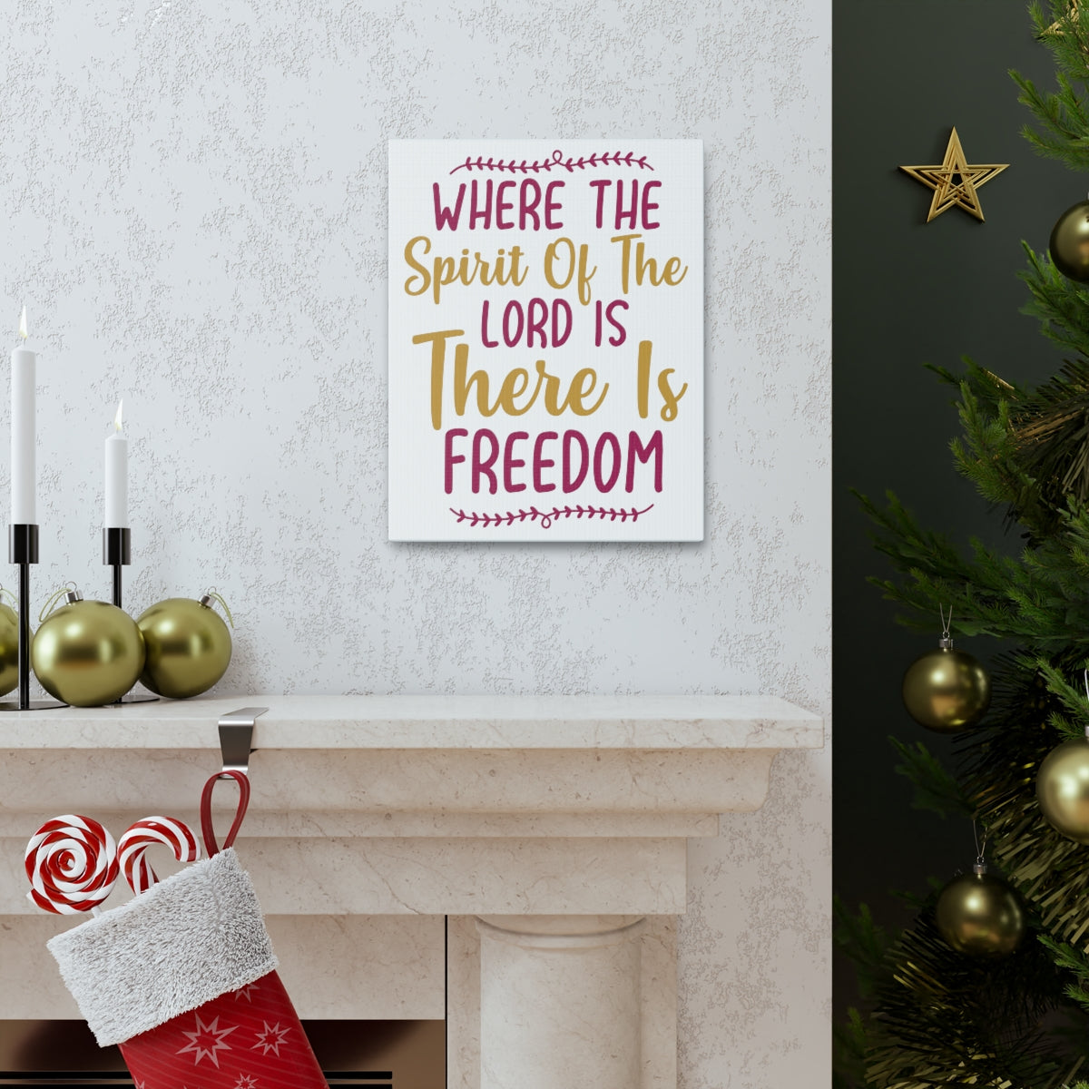 Scripture Walls There Is Freedom 2 Corinthians 3:17 Christian Wall Art Print Ready to Hang Unframed-Express Your Love Gifts