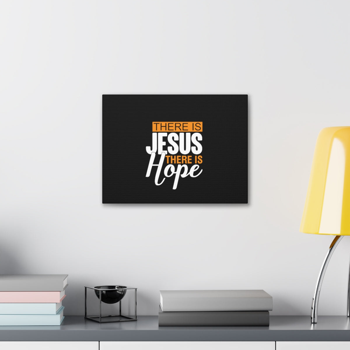 There Is Jesus There Is Hope Titus 2:13 Black Christian Wall Art Bible Verse Print Ready to Hang Unframed-Express Your Love Gifts