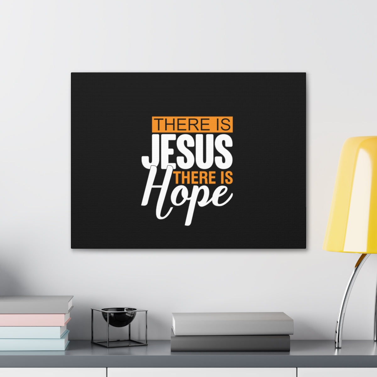 There Is Jesus There Is Hope Titus 2:13 Black Christian Wall Art Bible Verse Print Ready to Hang Unframed-Express Your Love Gifts