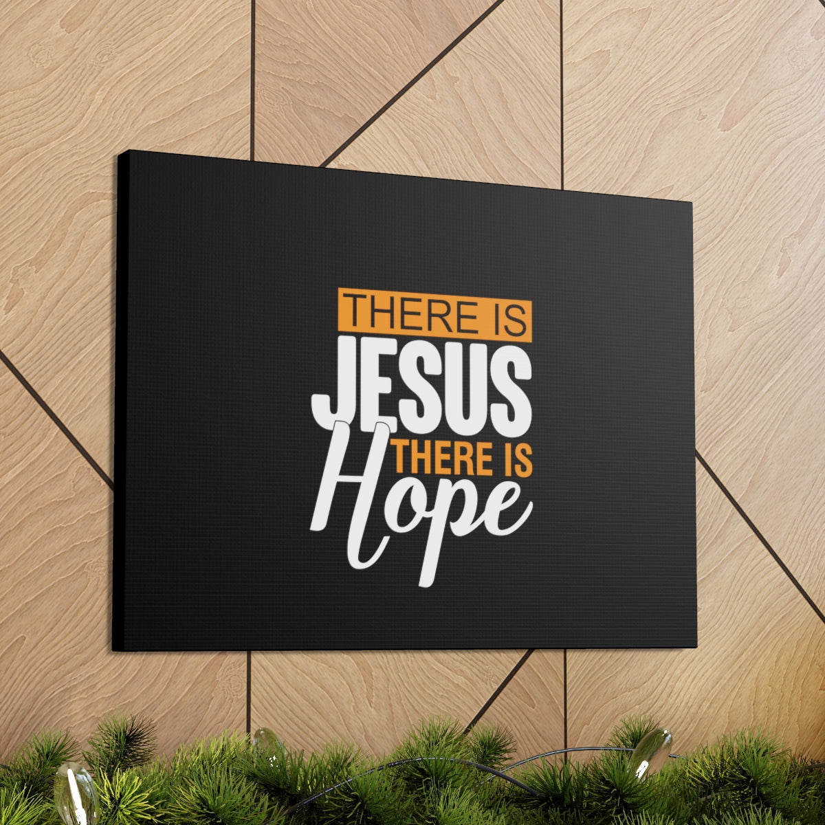 There Is Jesus There Is Hope Titus 2:13 Black Christian Wall Art Bible Verse Print Ready to Hang Unframed-Express Your Love Gifts