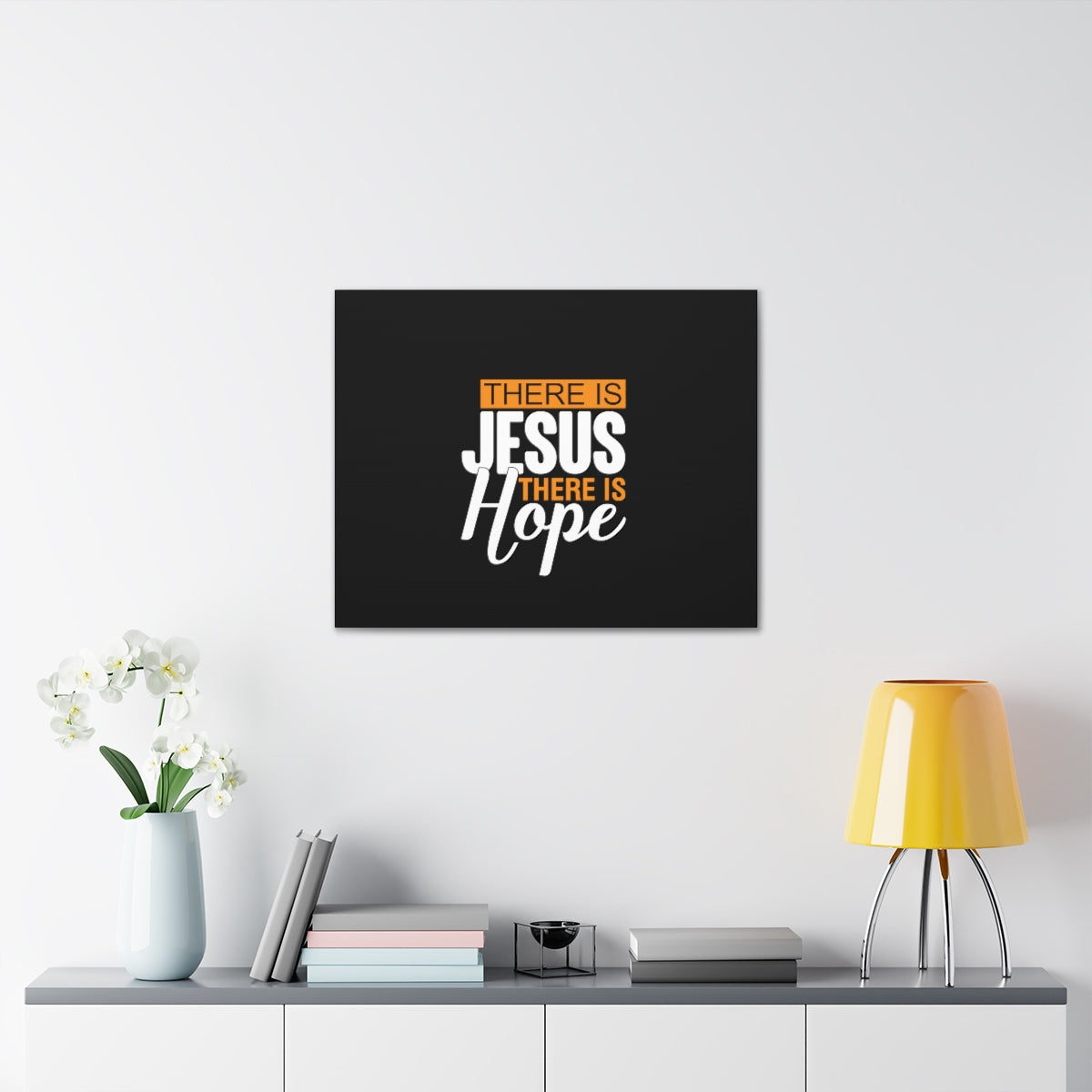 There Is Jesus There Is Hope Titus 2:13 Black Christian Wall Art Bible Verse Print Ready to Hang Unframed-Express Your Love Gifts