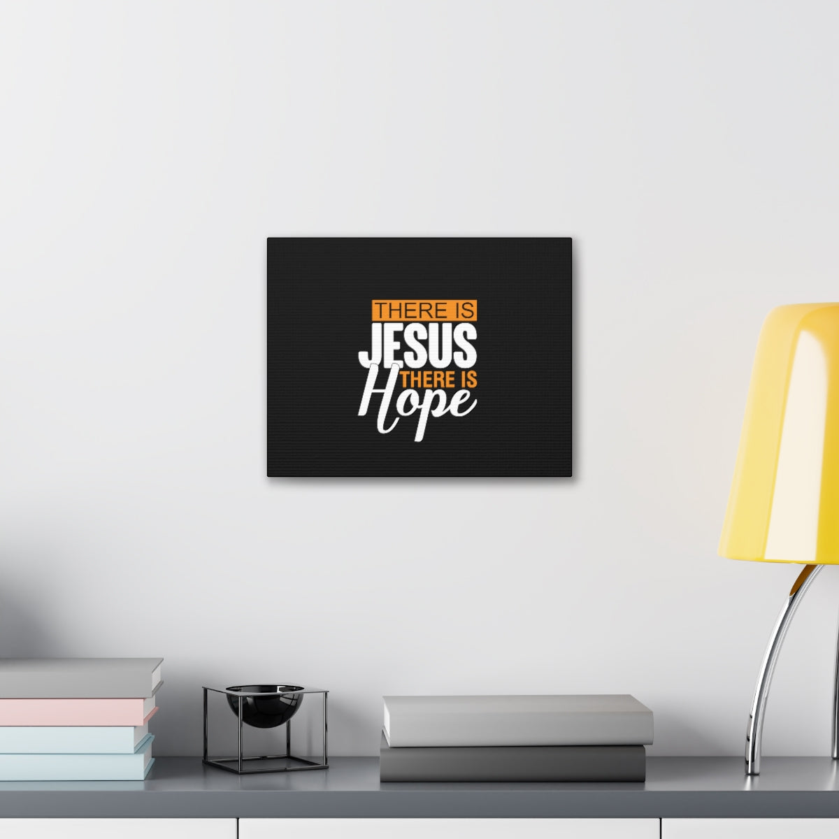 There Is Jesus There Is Hope Titus 2:13 Black Christian Wall Art Bible Verse Print Ready to Hang Unframed-Express Your Love Gifts