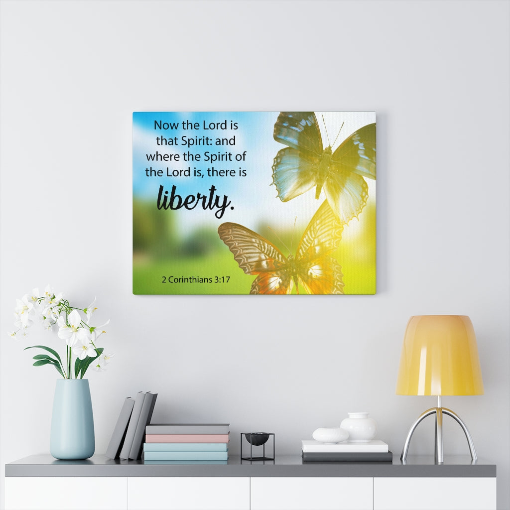 Scripture Walls There is Liberty 2 Corinthians 3:17 Bible Verse Canvas Christian Wall Art Ready to Hang Unframed-Express Your Love Gifts
