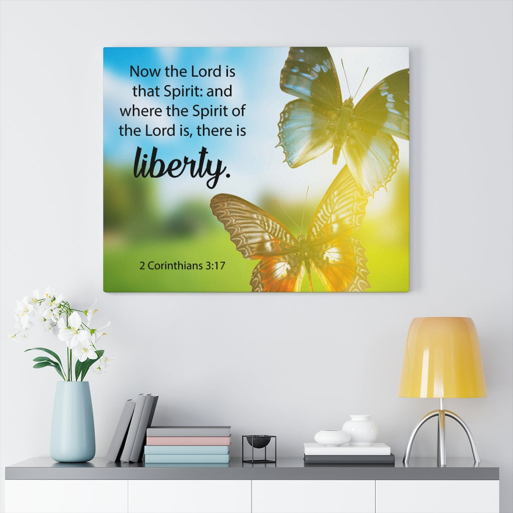 Scripture Walls There is Liberty 2 Corinthians 3:17 Bible Verse Canvas Christian Wall Art Ready to Hang Unframed-Express Your Love Gifts