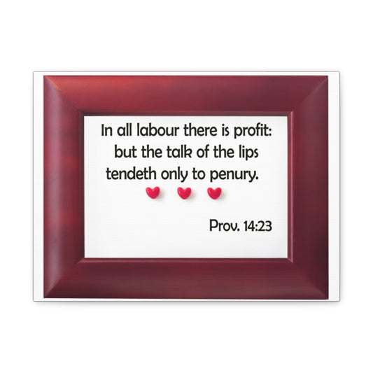 Scripture Walls There Is Profit Proverbs 14:23 Bible Verse Canvas Christian Wall Art Bible Verse Print Ready To Hang Unframed-Express Your Love Gifts
