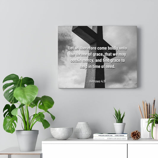 Therefore Come Boldly Hebrews 4:16 Bible Verse Canvas Christian Wall Art Ready to Hang Unframed-Express Your Love Gifts