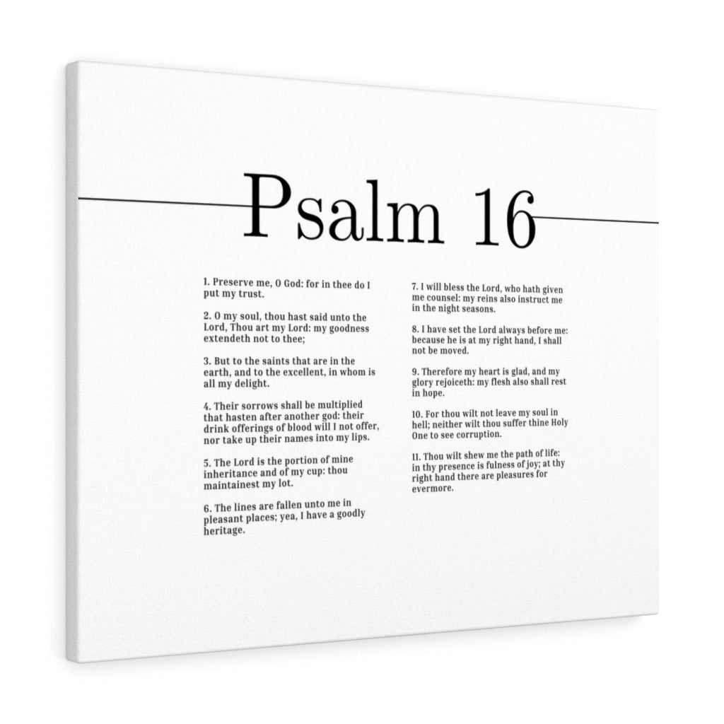 Therefore My Heart Is Glad Psalm 16 Bible Verse Canvas Christian Wall Art Ready to Hang Unframed-Express Your Love Gifts