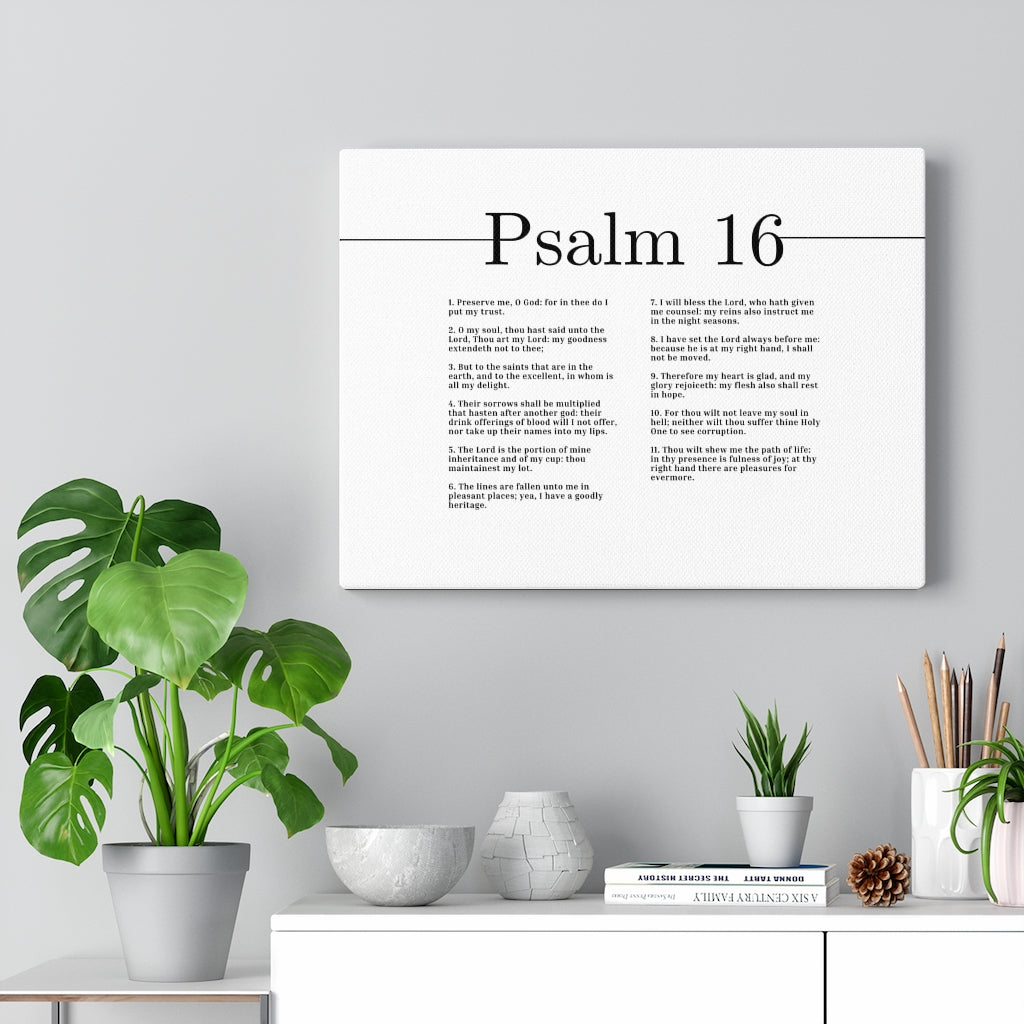 Therefore My Heart Is Glad Psalm 16 Bible Verse Canvas Christian Wall Art Ready to Hang Unframed-Express Your Love Gifts