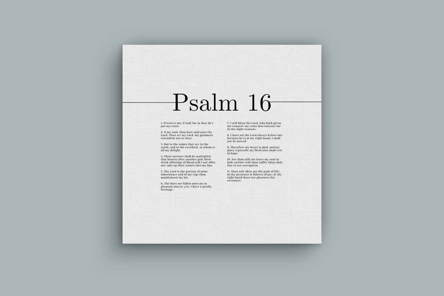 Therefore My Heart Is Glad Psalm 16 Bible Verse Canvas Christian Wall Art Ready to Hang Unframed-Express Your Love Gifts