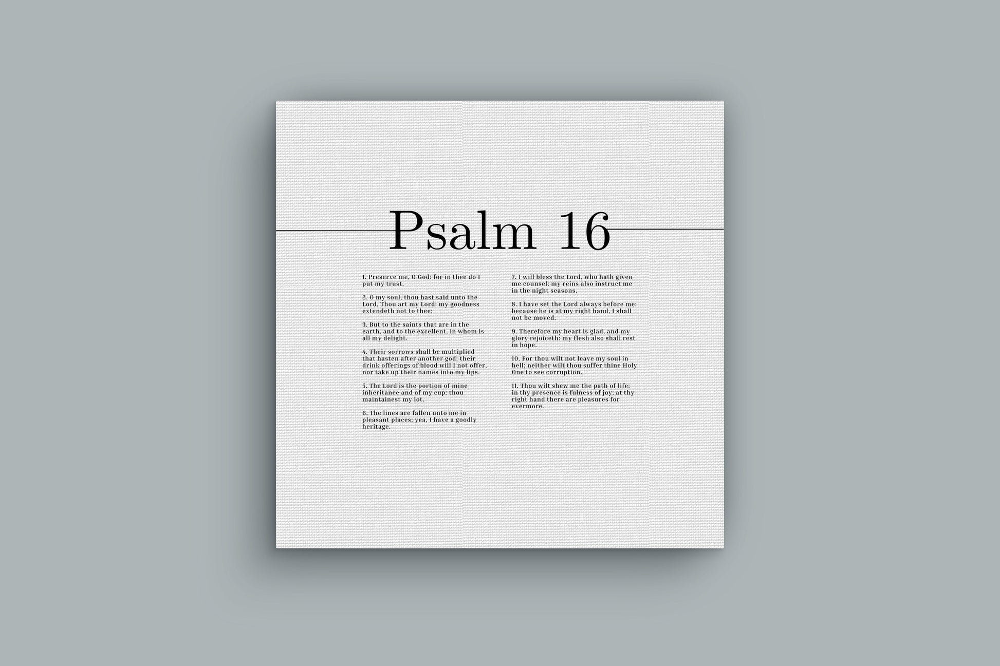 Therefore My Heart Is Glad Psalm 16 Bible Verse Canvas Christian Wall Art Ready to Hang Unframed-Express Your Love Gifts
