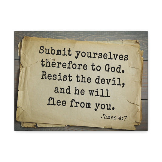 Scripture Walls Therefore To God James 4:7 Bible Verse Canvas Christian Wall Art Bible Verse Print Ready To Hang Unframed-Express Your Love Gifts