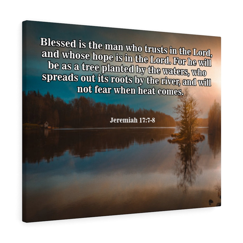 They Shall Be Like A Tree Christian Jeremiah 17:7-8 Scripture Bible Verse Canvas Christian Wall Art Ready to Hang Unframed-Express Your Love Gifts