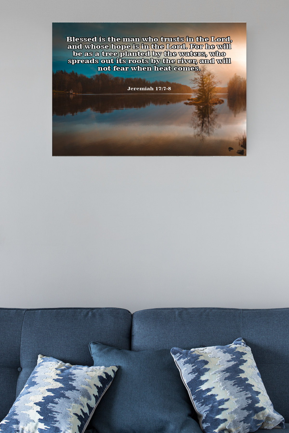 Scripture Walls They Shall Be Like A Tree Christian Jeremiah 17:7-8 Scripture Bible Verse Canvas Christian Wall Art Ready to Hang Unframed-Express Your Love Gifts