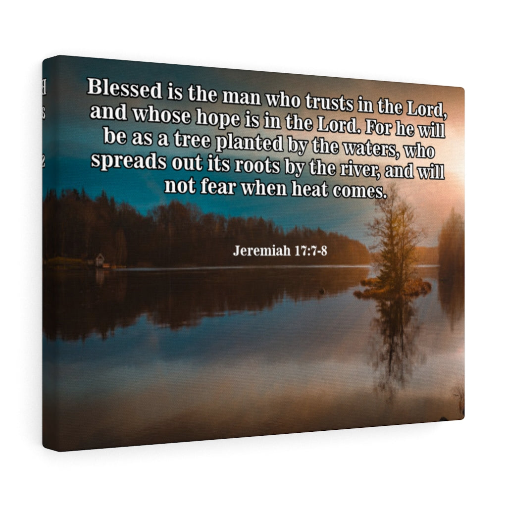 Scripture Walls They Shall Be Like A Tree Christian Jeremiah 17:7-8 Scripture Bible Verse Canvas Christian Wall Art Ready to Hang Unframed-Express Your Love Gifts