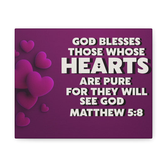 Scripture Walls They Will See God Matthew 5:8 Bible Verse Canvas Christian Wall Art Ready to Hang Unframed-Express Your Love Gifts