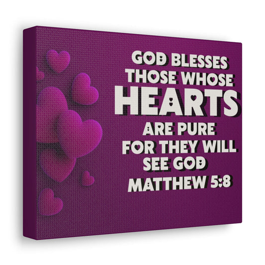 Scripture Walls They Will See God Matthew 5:8 Bible Verse Canvas Christian Wall Art Ready to Hang Unframed-Express Your Love Gifts