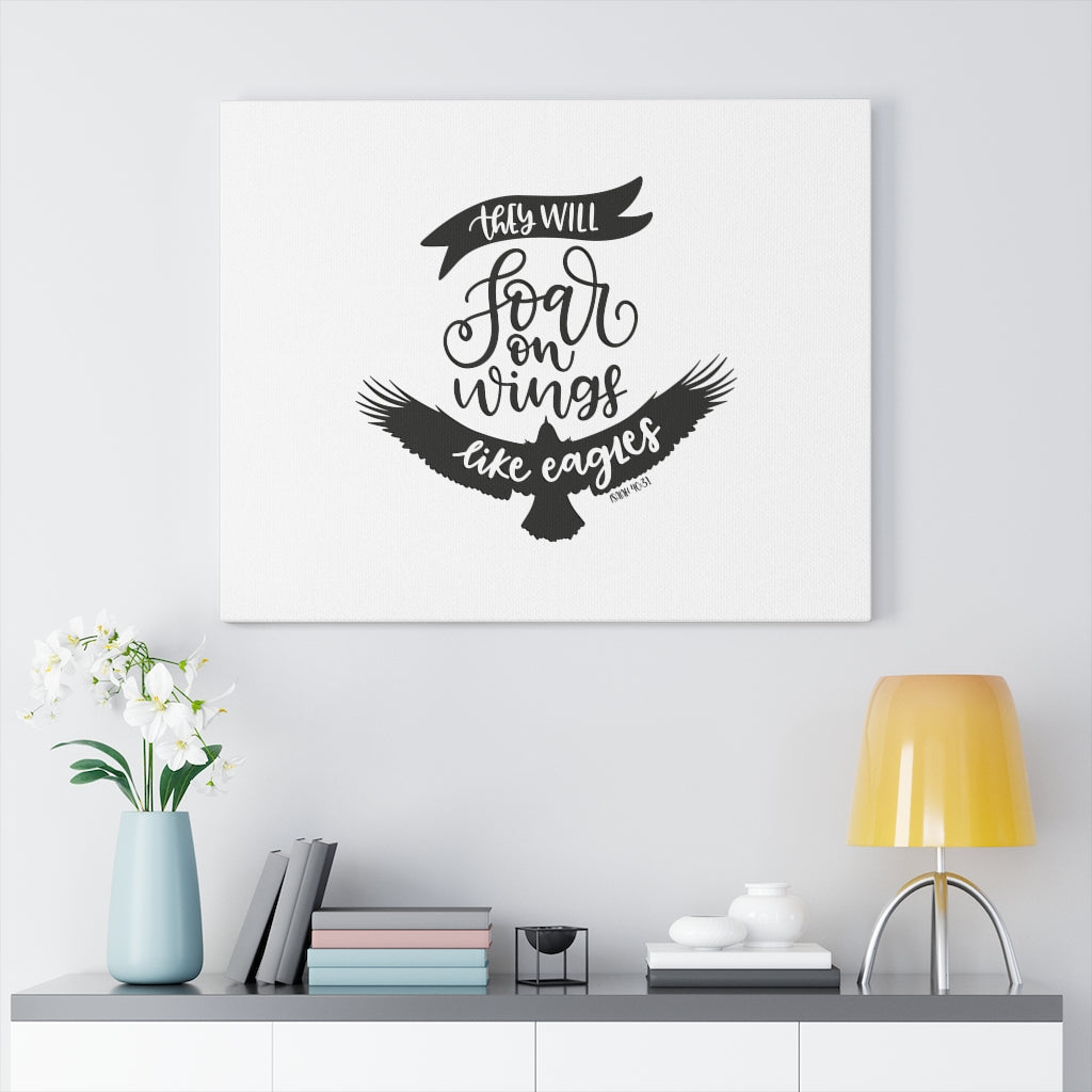They Will Soar Isaiah 40:31 Bible Verse Canvas Christian Wall Art Ready to Hang Unframed-Express Your Love Gifts