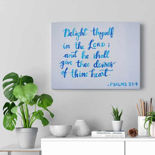 Thine Heart Psalms 37:4 Bible Verse Canvas Christian Wall Art Ready to Hang Unframed-Express Your Love Gifts