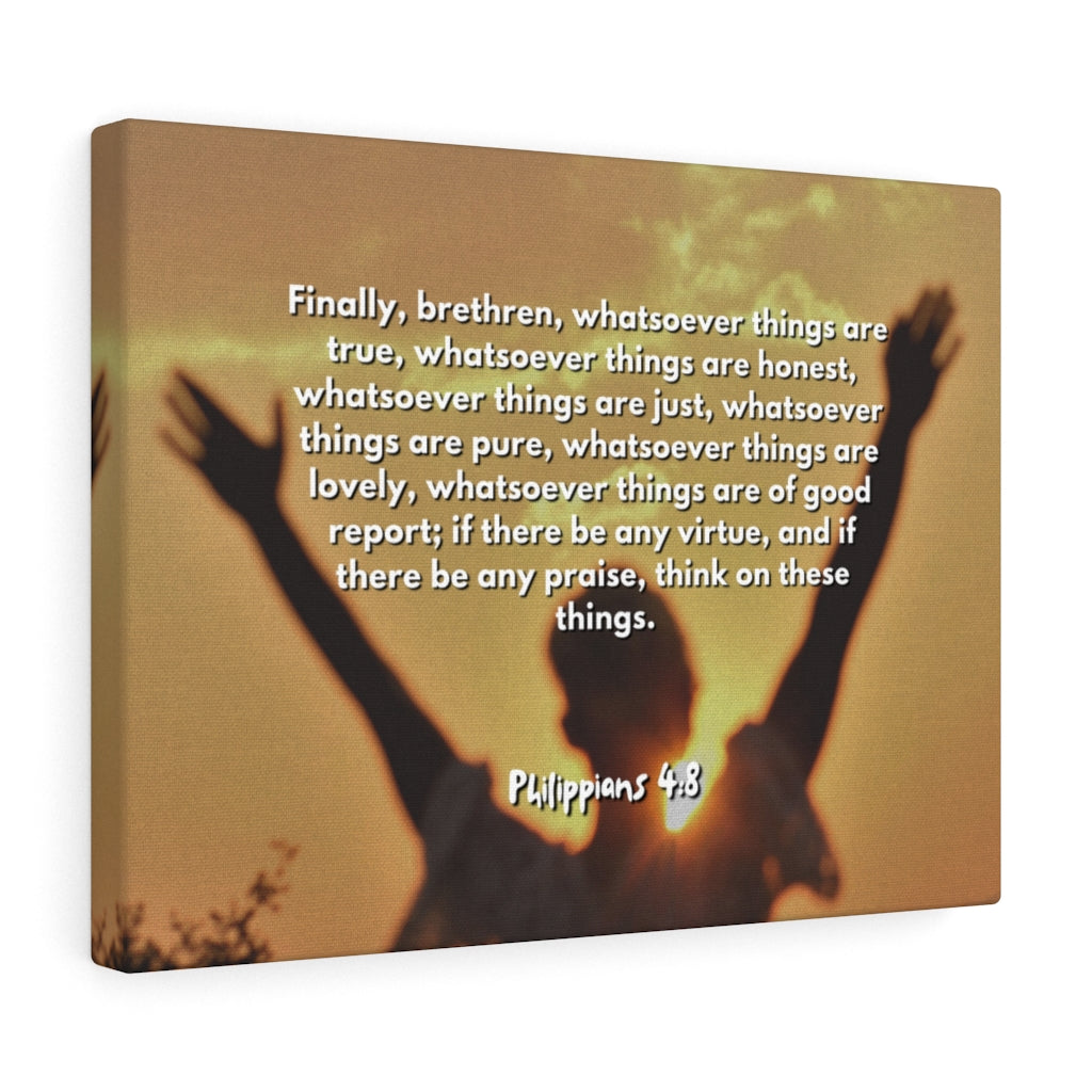 Things Are True Philippians 4:8 Bible Verse Canvas Christian Wall Art Ready to Hang Unframed-Express Your Love Gifts