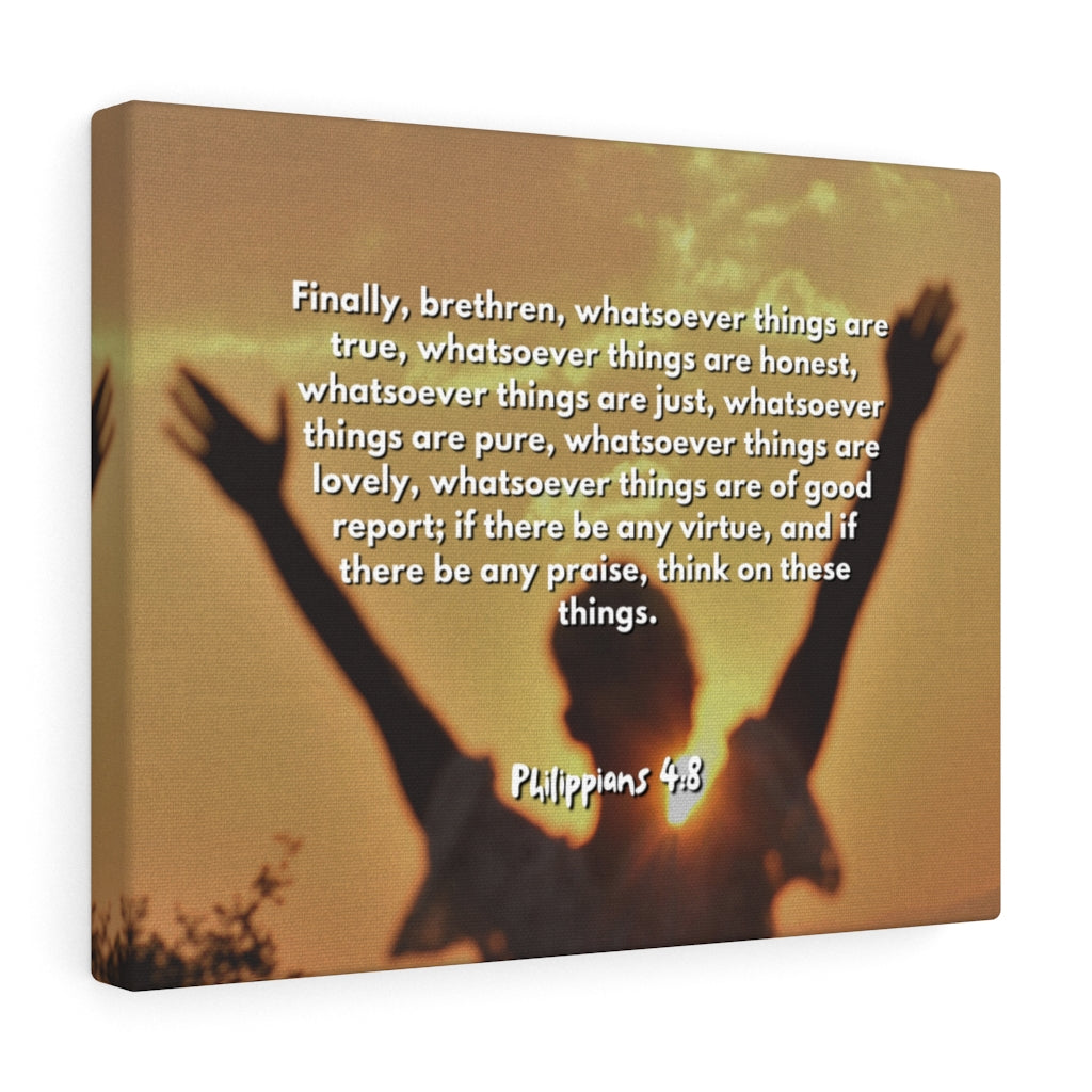 Things Are True Philippians 4:8 Bible Verse Canvas Christian Wall Art Ready to Hang Unframed-Express Your Love Gifts