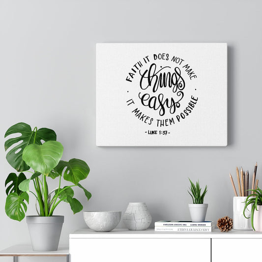 Things Easy Luke 1:37 Bible Verse Canvas Christian Wall Art Ready to Hang Unframed-Express Your Love Gifts
