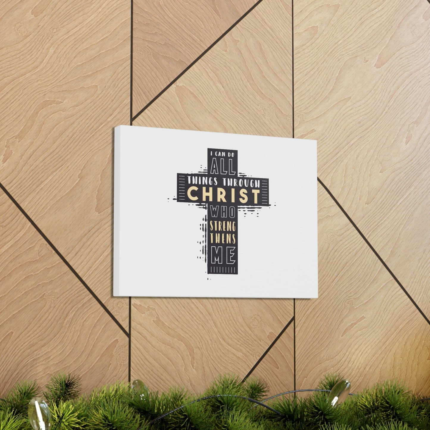 Things Through Christ Philippians 4:13 Cross Christian Wall Art Bible Verse Print Ready to Hang Unframed-Express Your Love Gifts