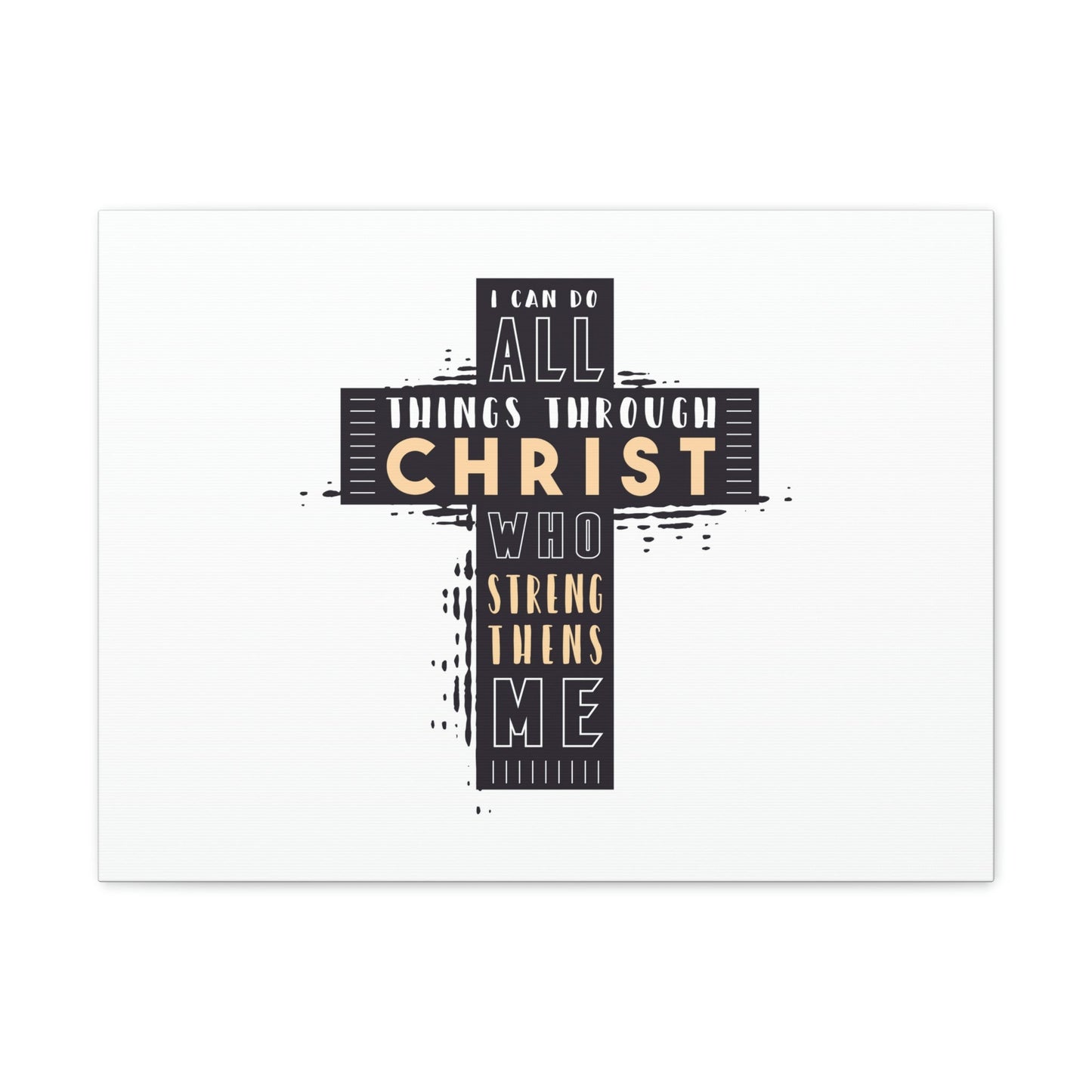 Things Through Christ Philippians 4:13 Cross Christian Wall Art Bible Verse Print Ready to Hang Unframed-Express Your Love Gifts
