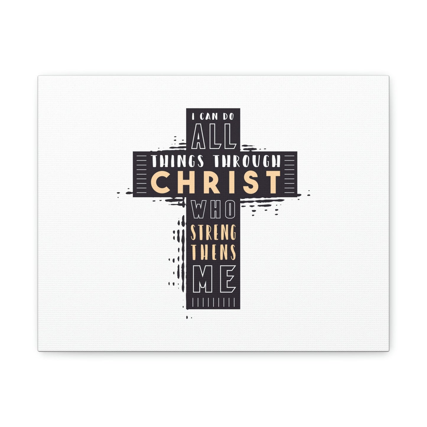 Things Through Christ Philippians 4:13 Cross Christian Wall Art Bible Verse Print Ready to Hang Unframed-Express Your Love Gifts