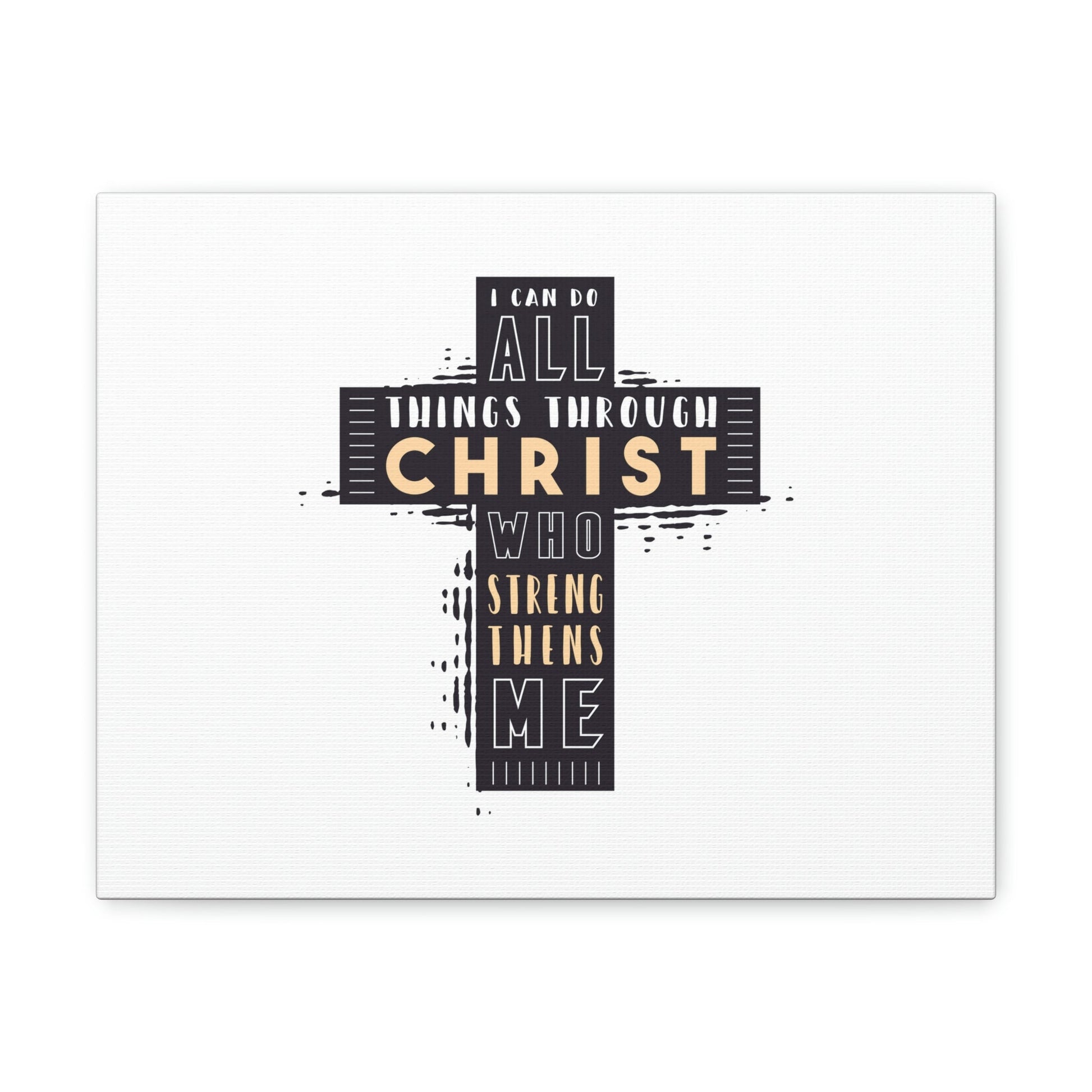 Things Through Christ Philippians 4:13 Cross Christian Wall Art Bible Verse Print Ready to Hang Unframed-Express Your Love Gifts