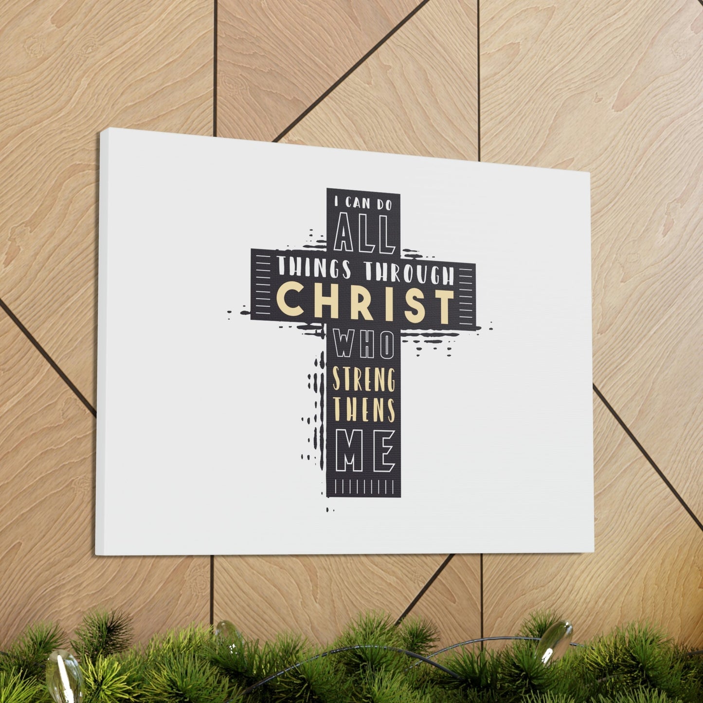 Things Through Christ Philippians 4:13 Cross Christian Wall Art Bible Verse Print Ready to Hang Unframed-Express Your Love Gifts
