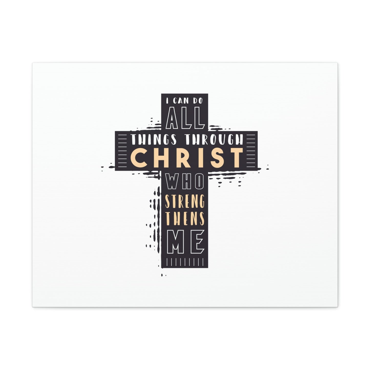 Things Through Christ Philippians 4:13 Cross Christian Wall Art Bible Verse Print Ready to Hang Unframed-Express Your Love Gifts