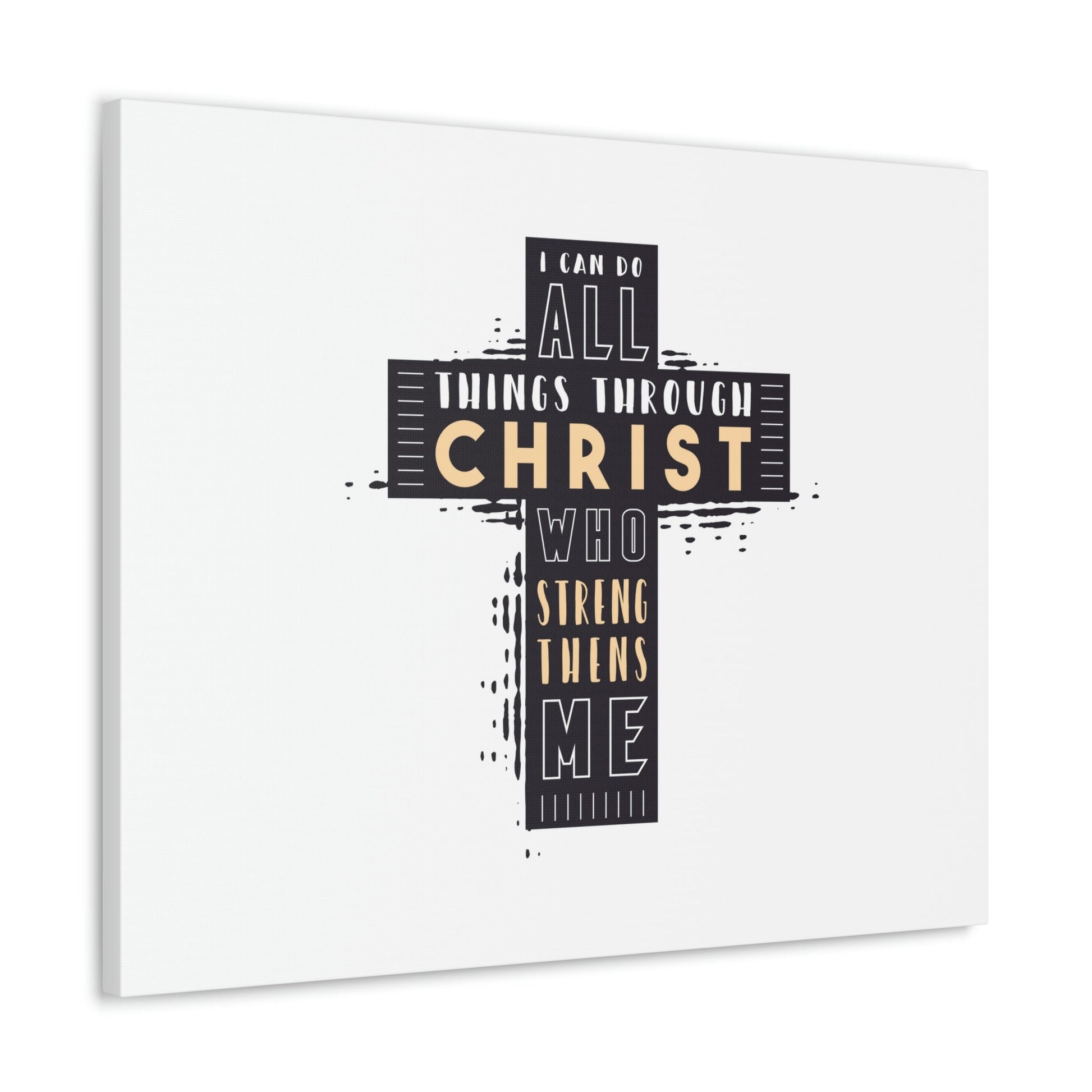 Things Through Christ Philippians 4:13 Cross Christian Wall Art Bible Verse Print Ready to Hang Unframed-Express Your Love Gifts