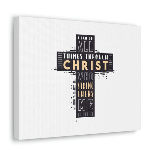 Things Through Christ Philippians 4:13 Cross Christian Wall Art Bible Verse Print Ready to Hang Unframed-Express Your Love Gifts